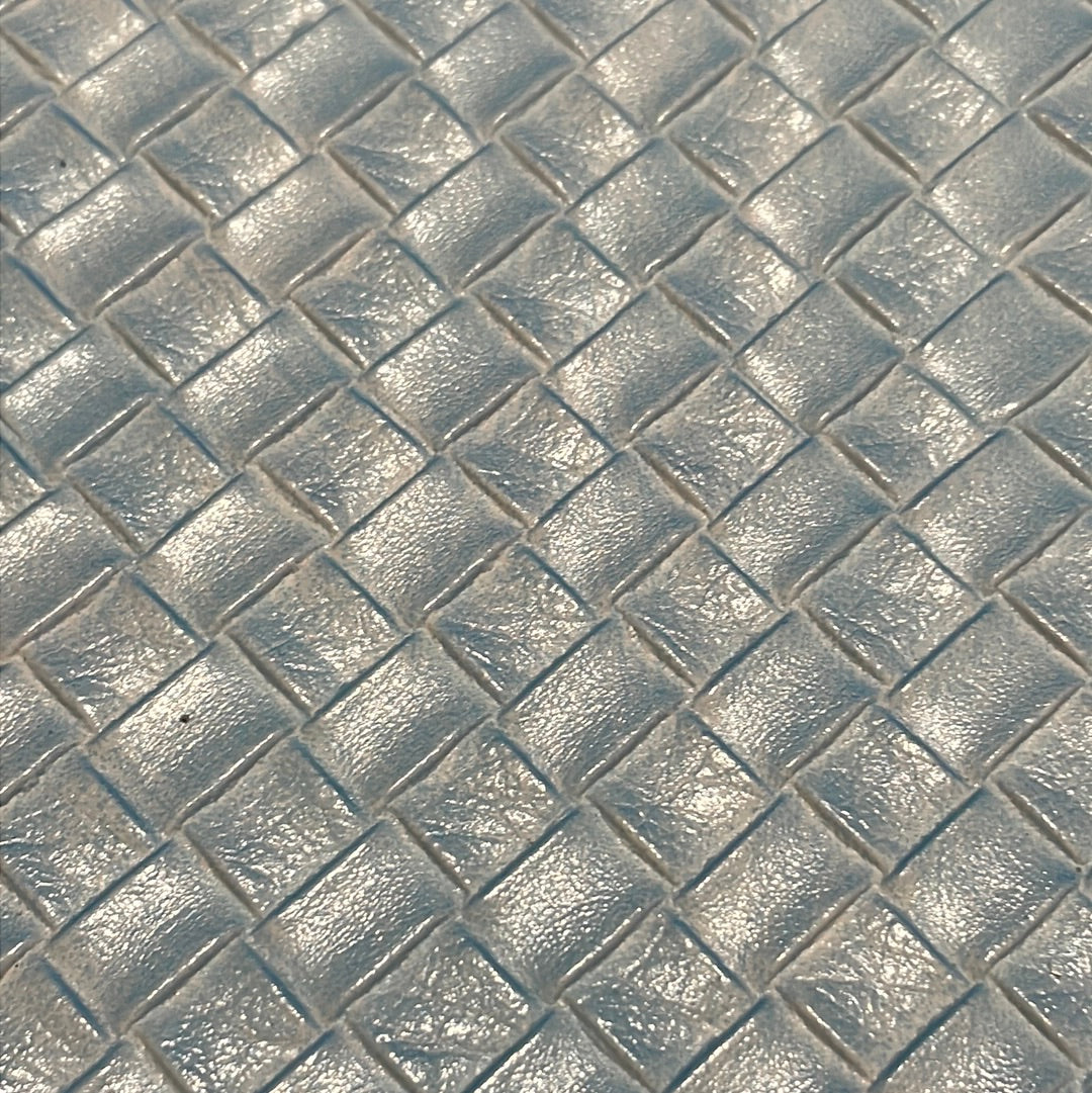 52 leatherette embossed light blue