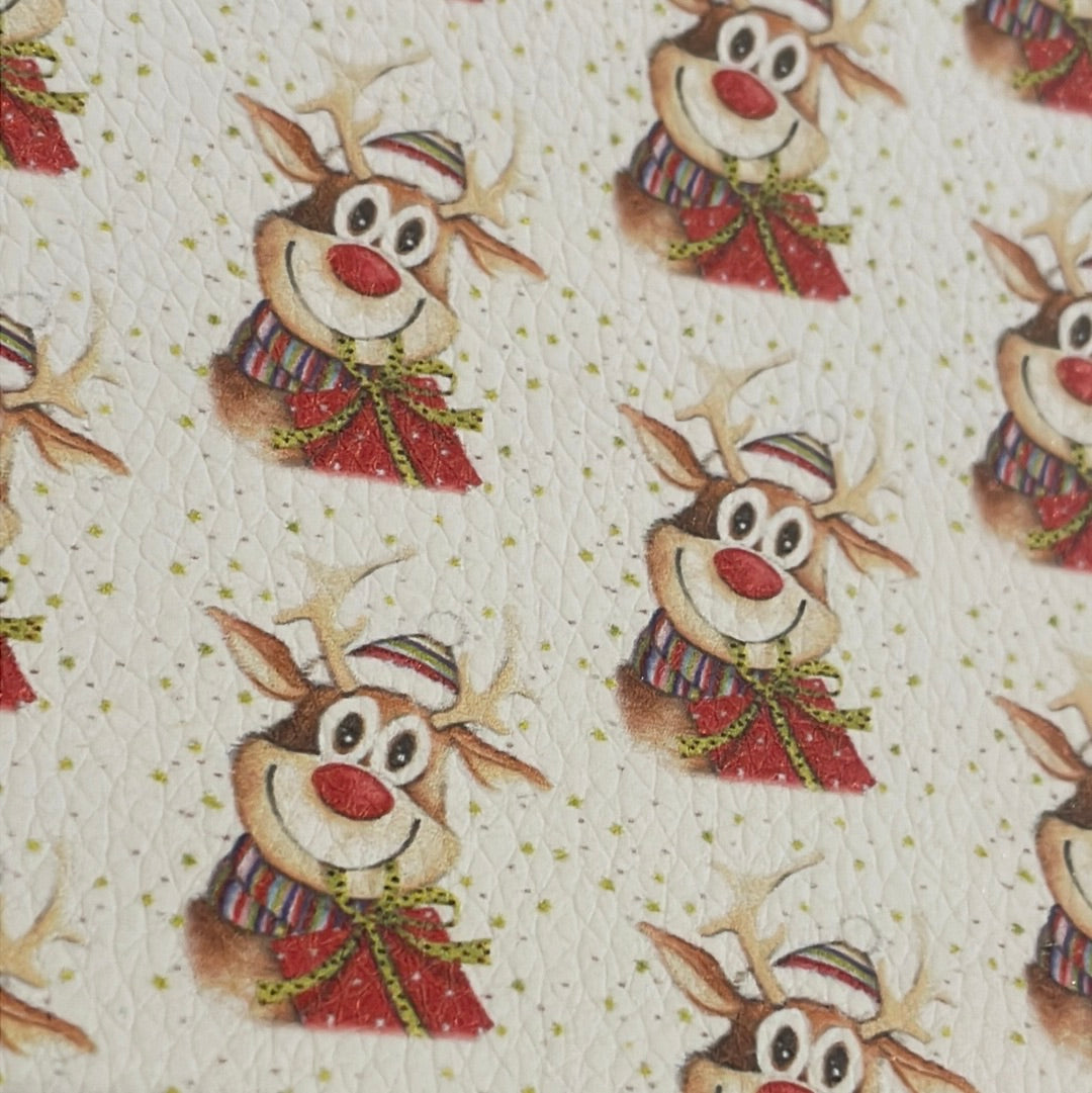 50 Christmas leatherette Rudolph