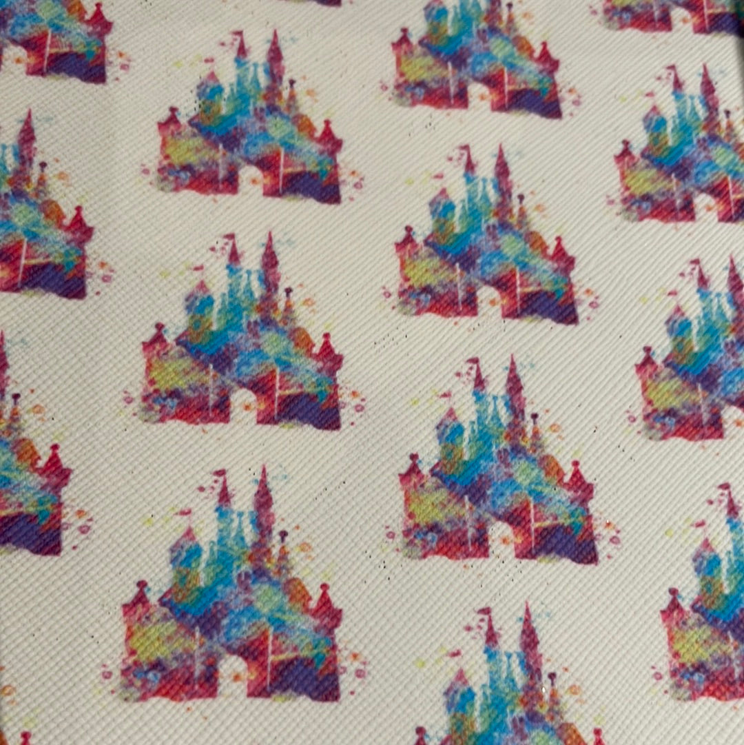 37 character Disney castle leatherette