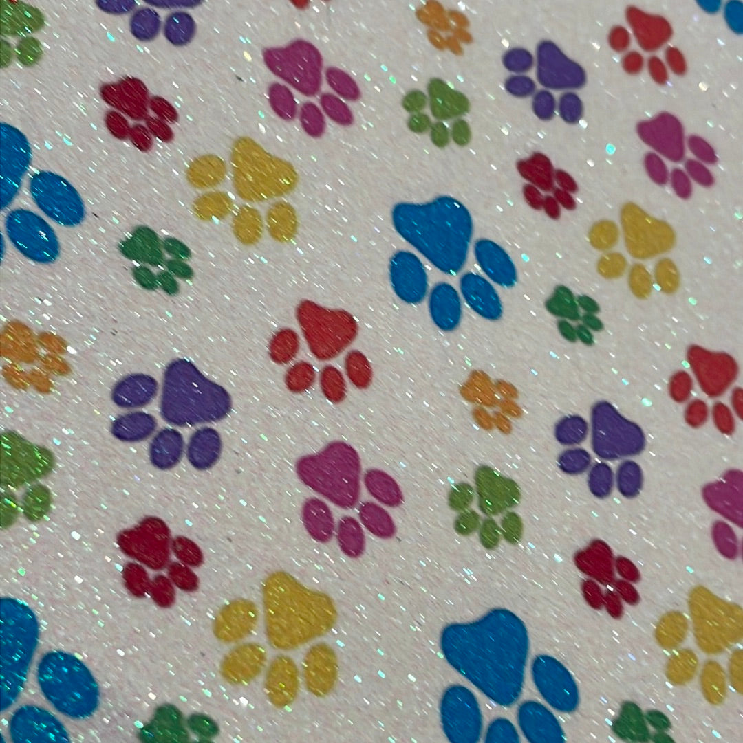 66 fine glitter paw prints