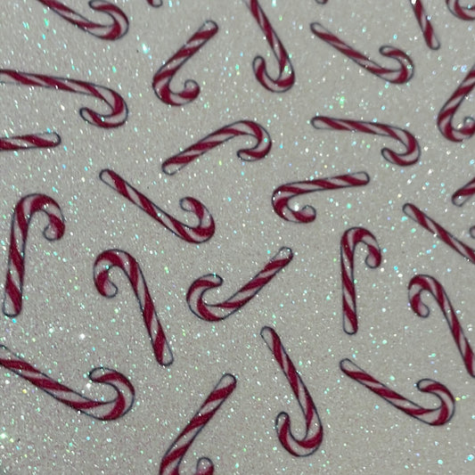 20 Fine glitter Christmas candy cane