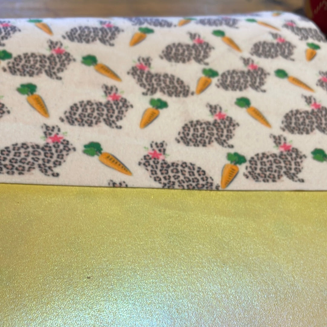 5 Leatherette easter rabbit and carrot Double sided