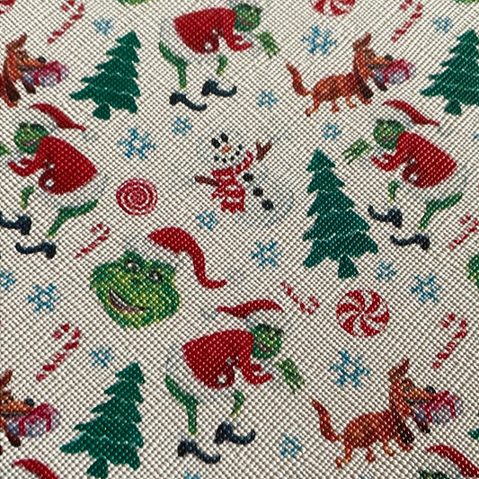 207 character Christmas grinch leatherette