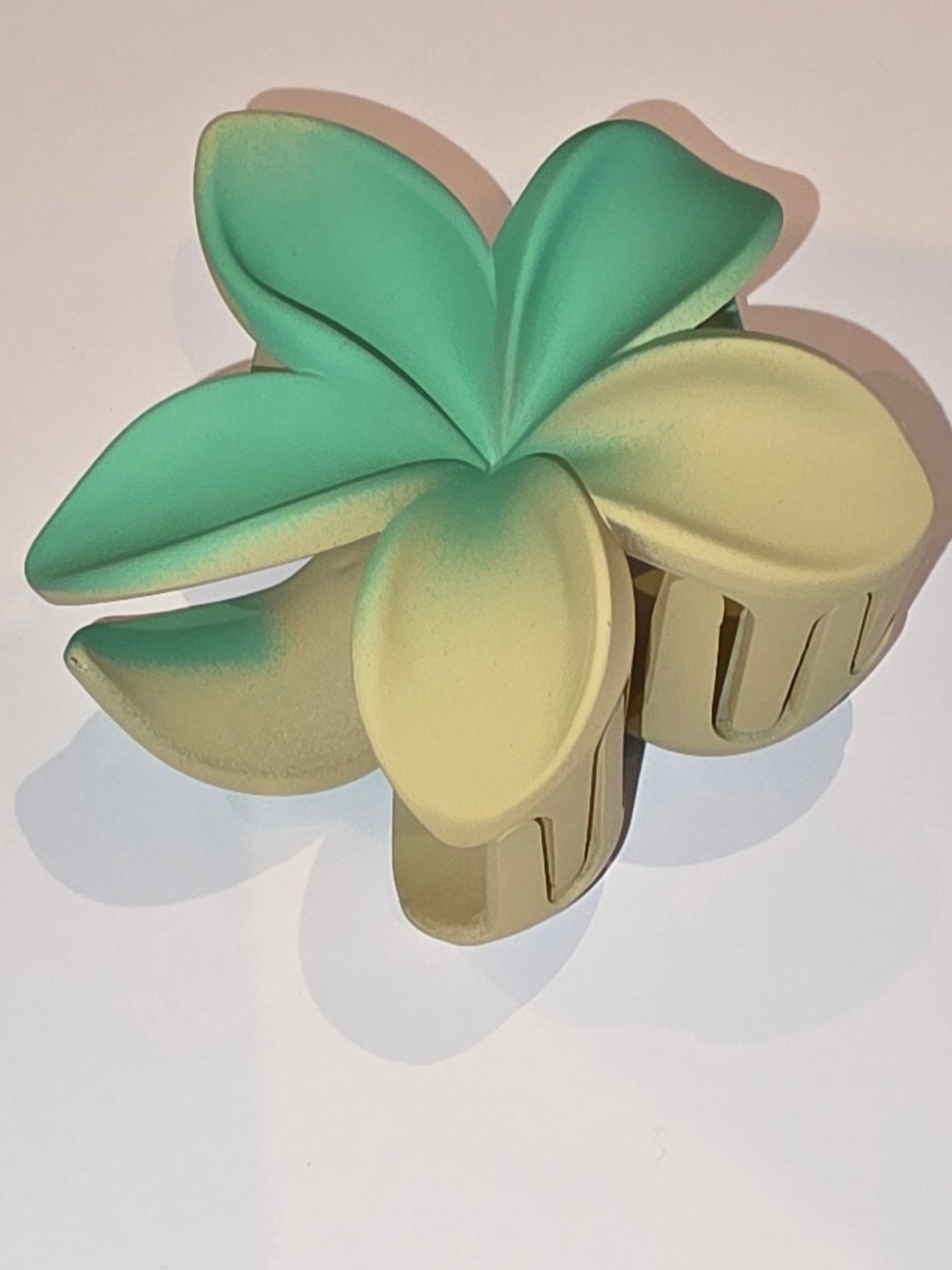 15 Claw Clip - Flower ombre green & brown