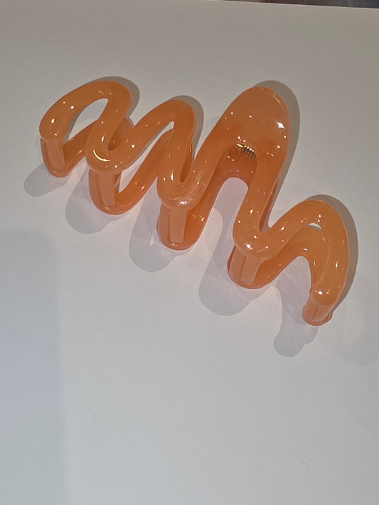 23 Claw Clip - squiggly orange