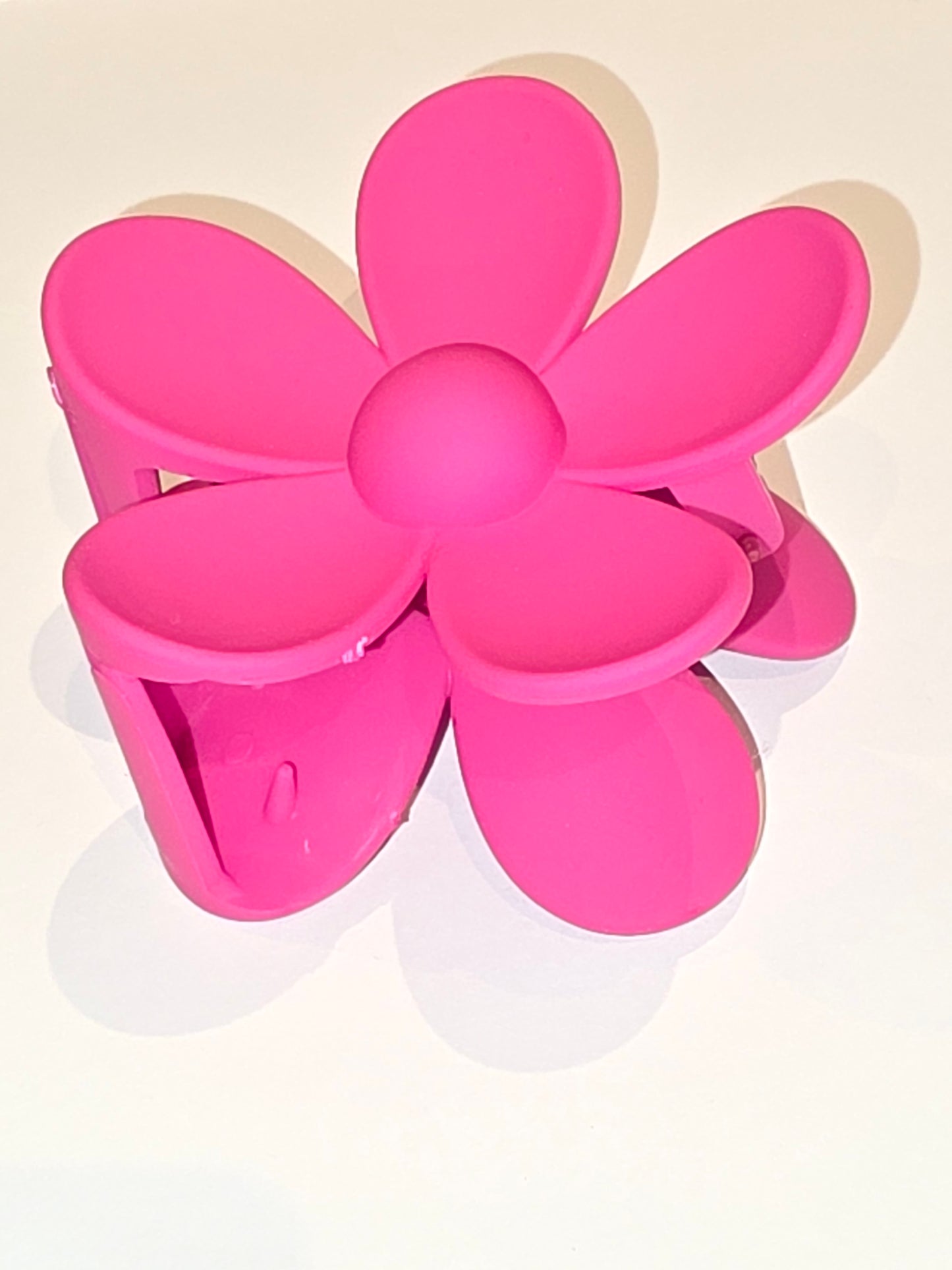 6 Claw Clip - Flower barbie pink