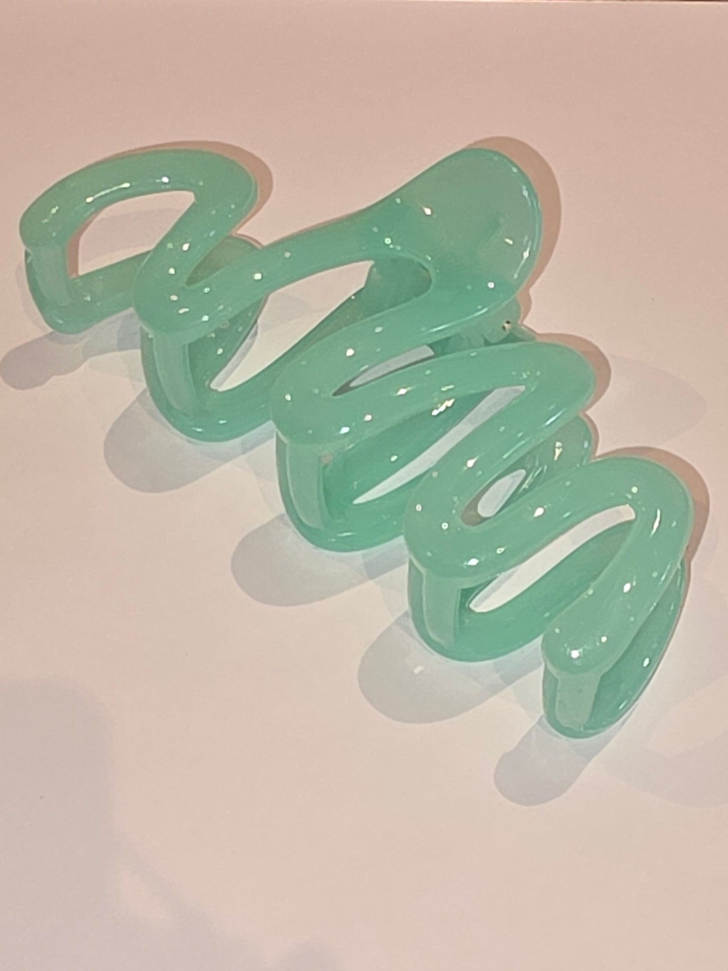 29 Claw Clip - squiggly turquoise