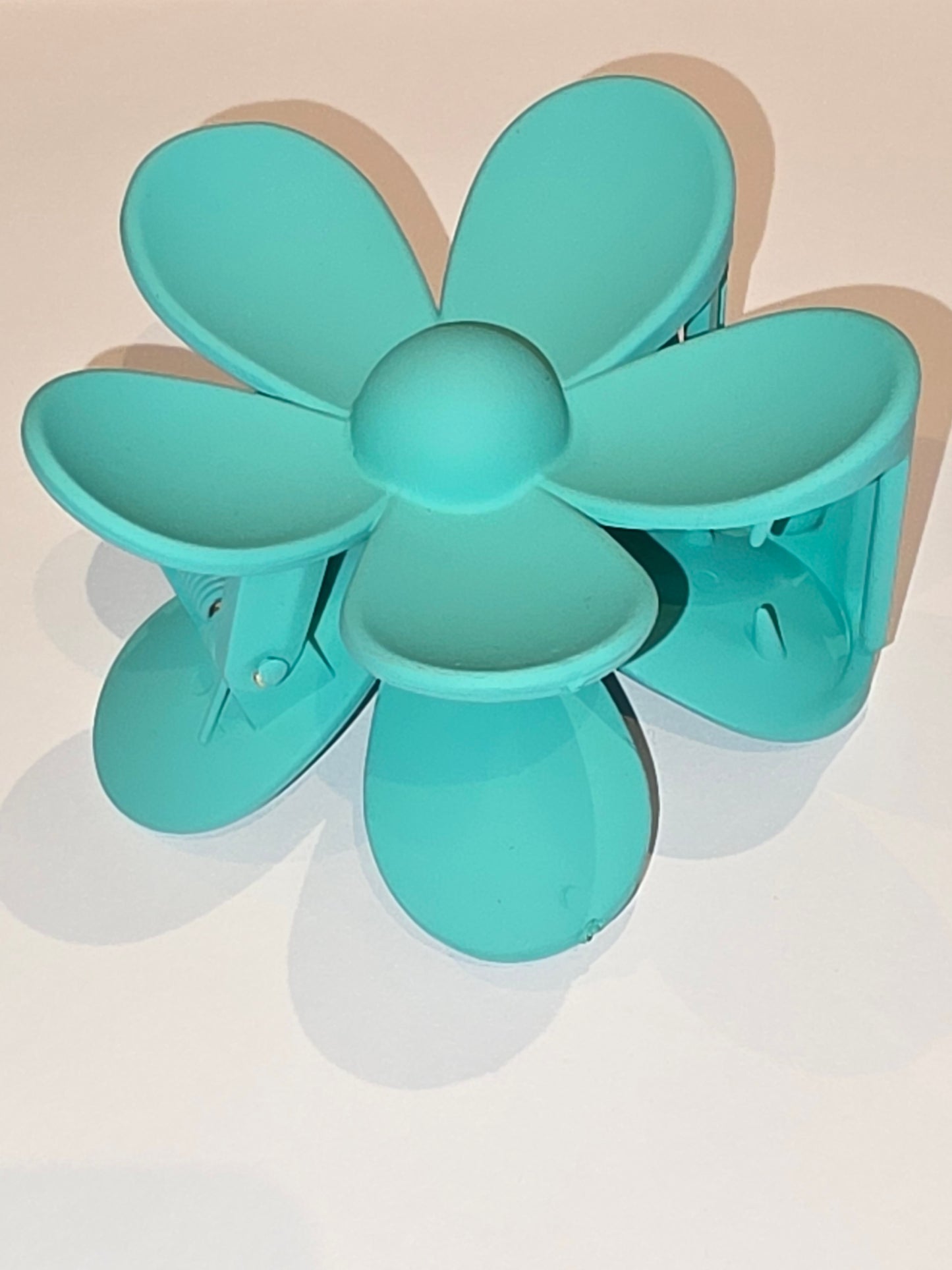 10 Claw Clip - Flower Turquoise