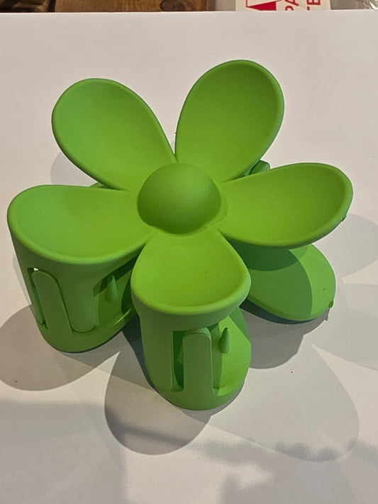 2 Claw Clip - Flower Green