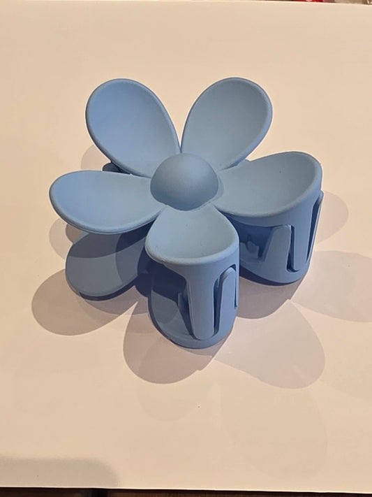 4 Claw Clip - Flower Baby Blue
