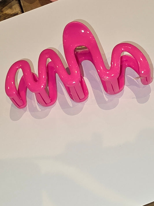 30 Claw Clip - squiggly pink