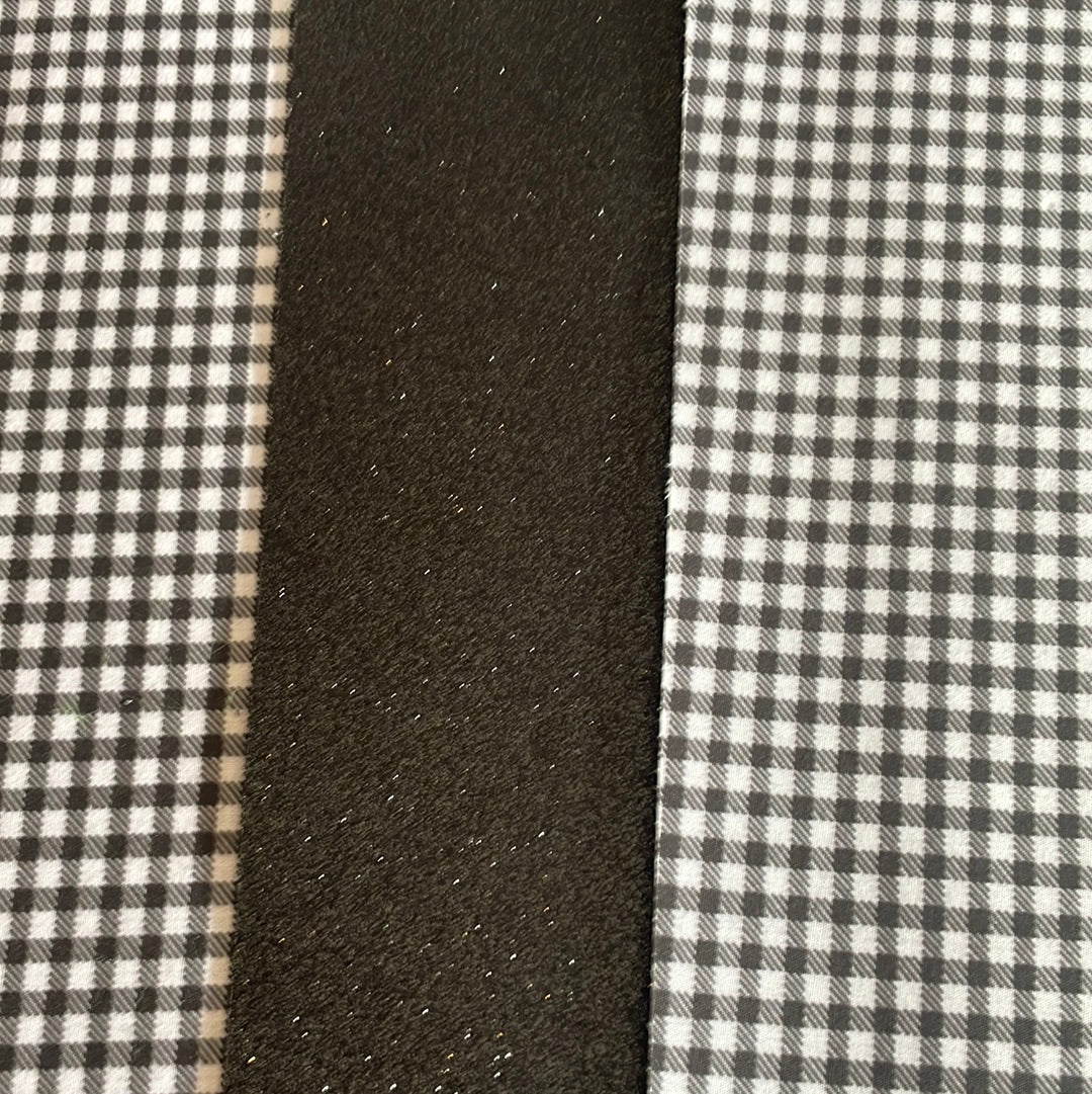 53 Fine glitter black double sided gingham